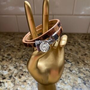 Victoria Emerson double wrap bracelet in faux animal print. Measures 15”.